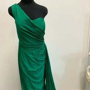 Luxurious off the shoulder draped gown